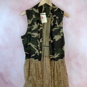 Camo and lace long dress dracket